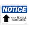 Signmission OSHA Notice, 3.5" Height, High Tensile Cable Area Up Arrow Sign With Symbol, 5" X 3.5", Landscape OS-NS-D-35-L-13490 - alternate 1